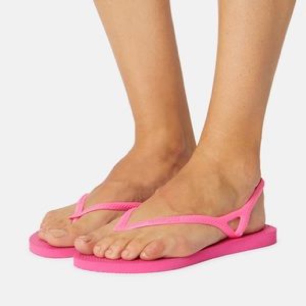 Havaianas Slim Pink Flux Sling Back Flip Flops Women’s 11/12 Brand New